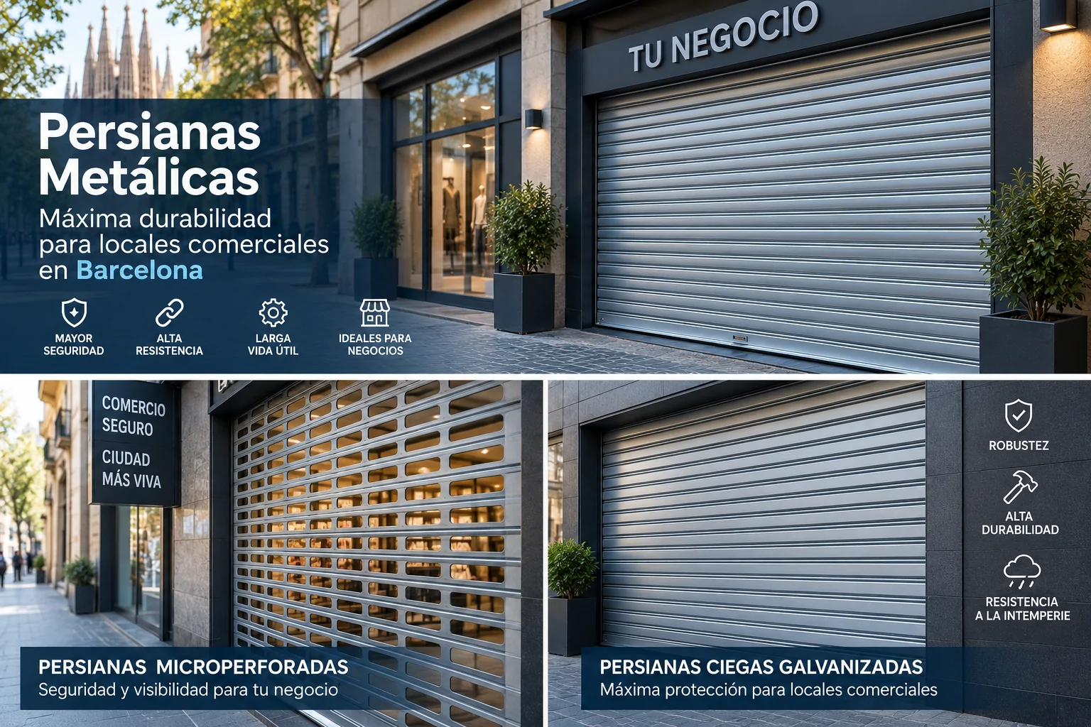 Cuales son las persianas metalicas mas duraderas para locales comerciales - &iquest;Cu&aacute;les son las persianas met&aacute;licas m&aacute;s duraderas para locales comerciales en Barcelona?