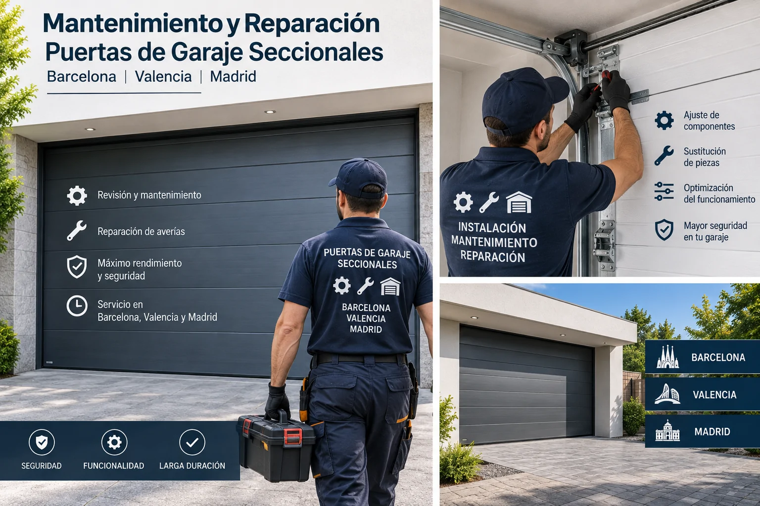 Puertas de Garaje Seccionales Barcelona Valencia Madrid - Mantenimiento Reparaci&oacute;n Puertas de Garaje Seccionales en Barcelona Valencia Madrid